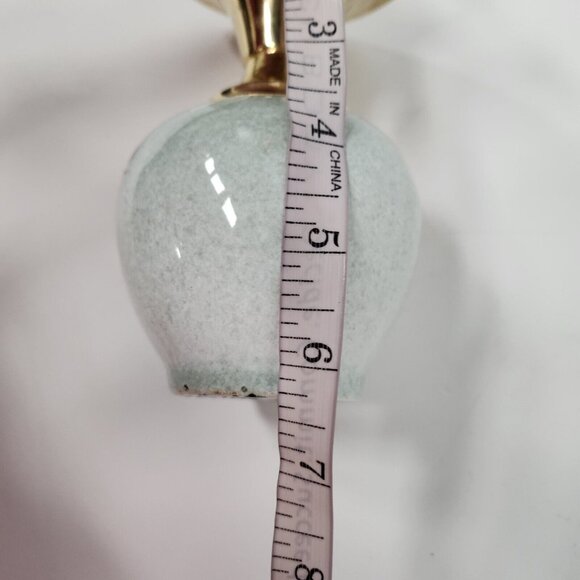 Vintage Dore A Lor Fin France Ceramic Floral Vase Gilded Fine Gold Mid Century - Picture 8 of 8